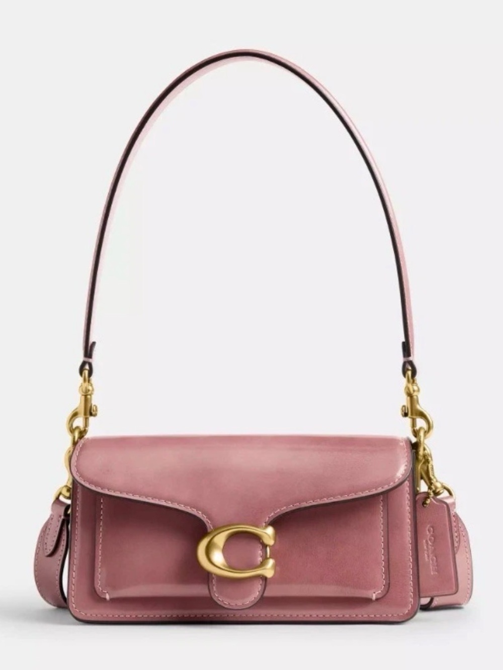 COACH Tabby Shoulder Bag 20 CW632 Brass/Peony Pink 3way Bag Spazzolato Leather